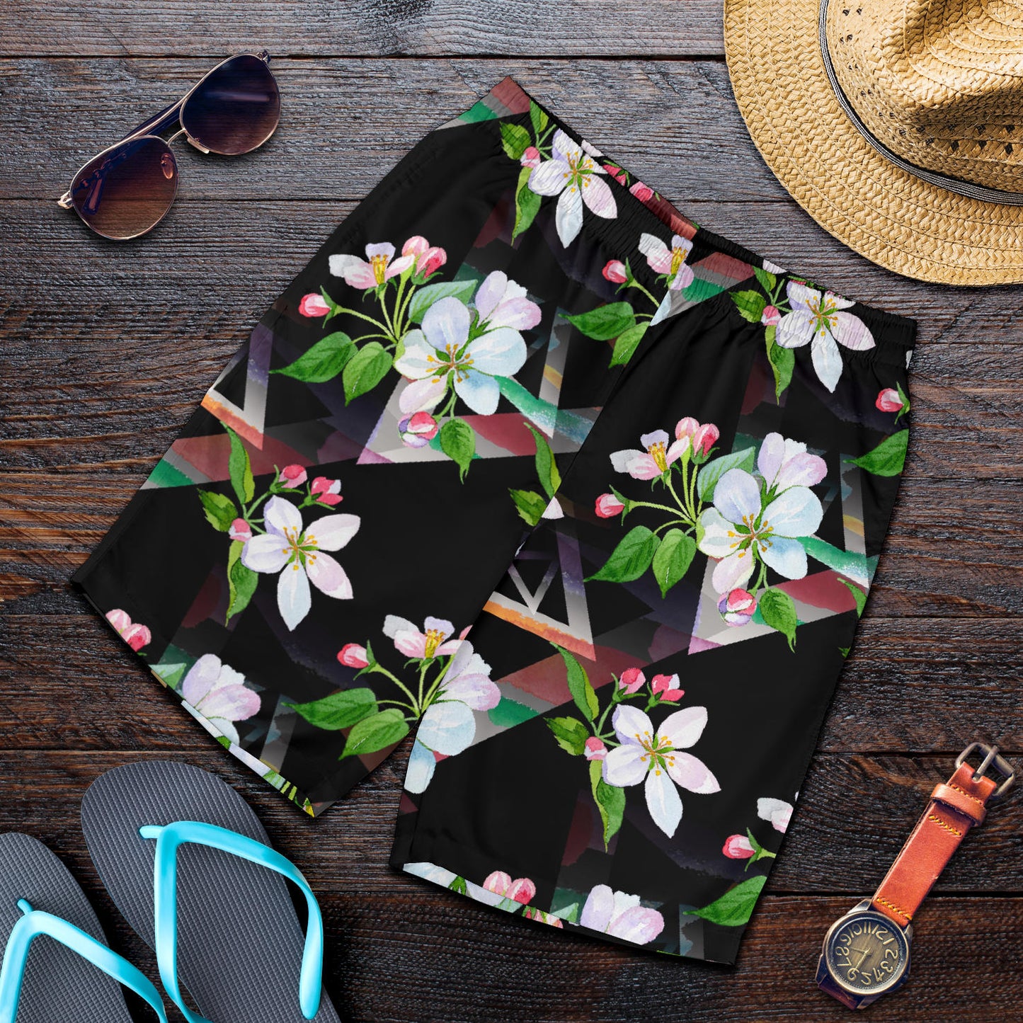Apple blossom Pattern Print Design AB07 Mens Shorts