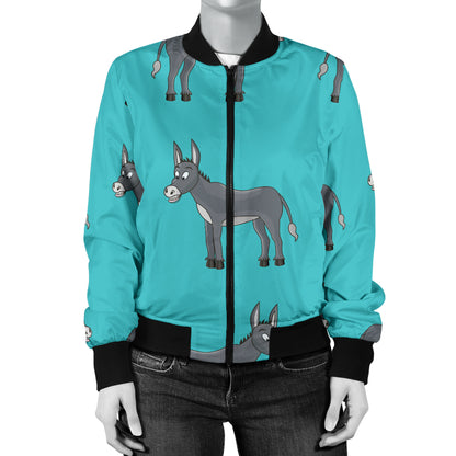 Donkey Pattern Print Design 01 Women's Bomber Jacket