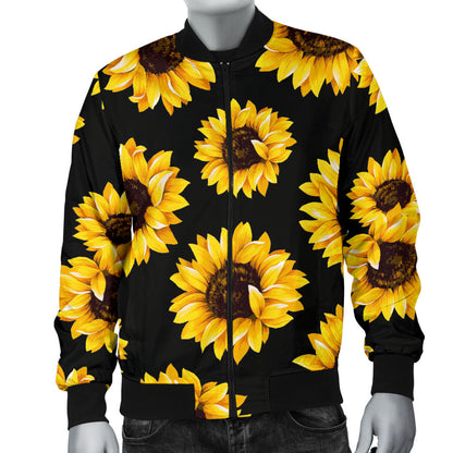 Sunflower Pattern Print Design SF05 Men Bomber Jacket