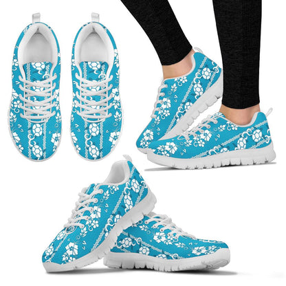 Hawaiian Themed Pattern Print Design H025 Sneakers White Bottom Shoes