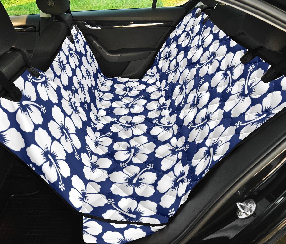 Hibiscus Pattern Print Design HB013 Rear Dog  Seat Cover