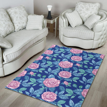 Camellia Pattern Print Design CM05 Area Rugs