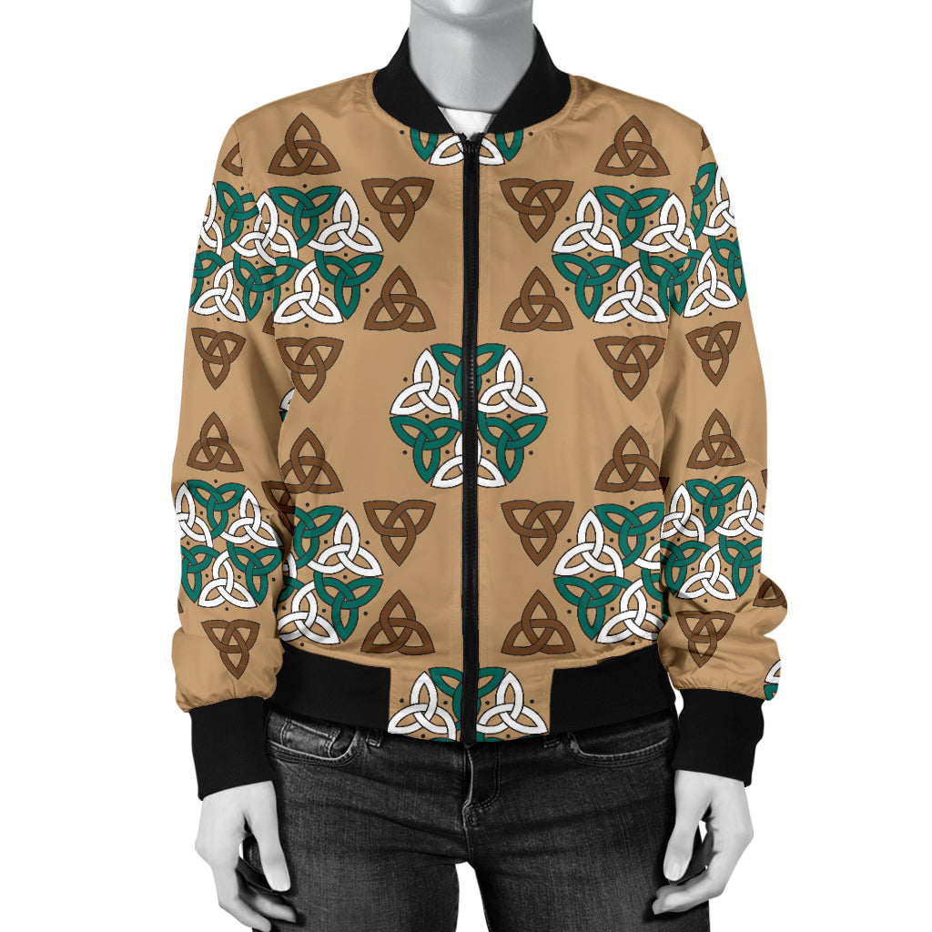 Celtic Pattern Print Design 08 Women's Bomber Jacket
