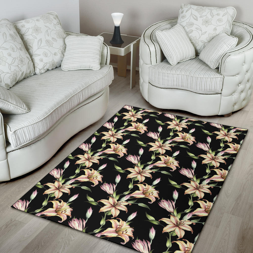 Lily Pattern Print Design LY05 Area Rugs