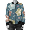 Hibiscus Pattern Print Design HB033 Women Bomber Jacket