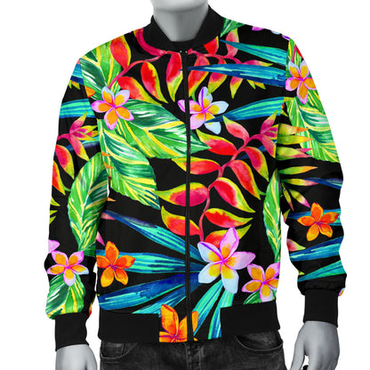 Heliconia Pattern Print Design HL09 Men Bomber Jacket