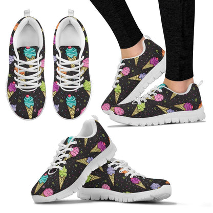 Ice Cream Pattern Print Design IC06 Sneakers White Bottom Shoes