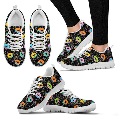 Donut Pattern Print Design DN012 Sneakers White Bottom Shoes