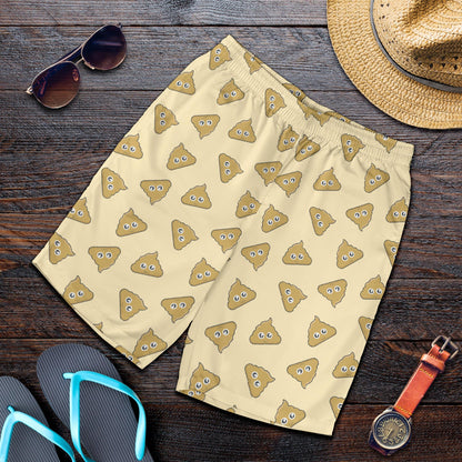 Poop Emoji Pattern Print Design A02 Mens Shorts