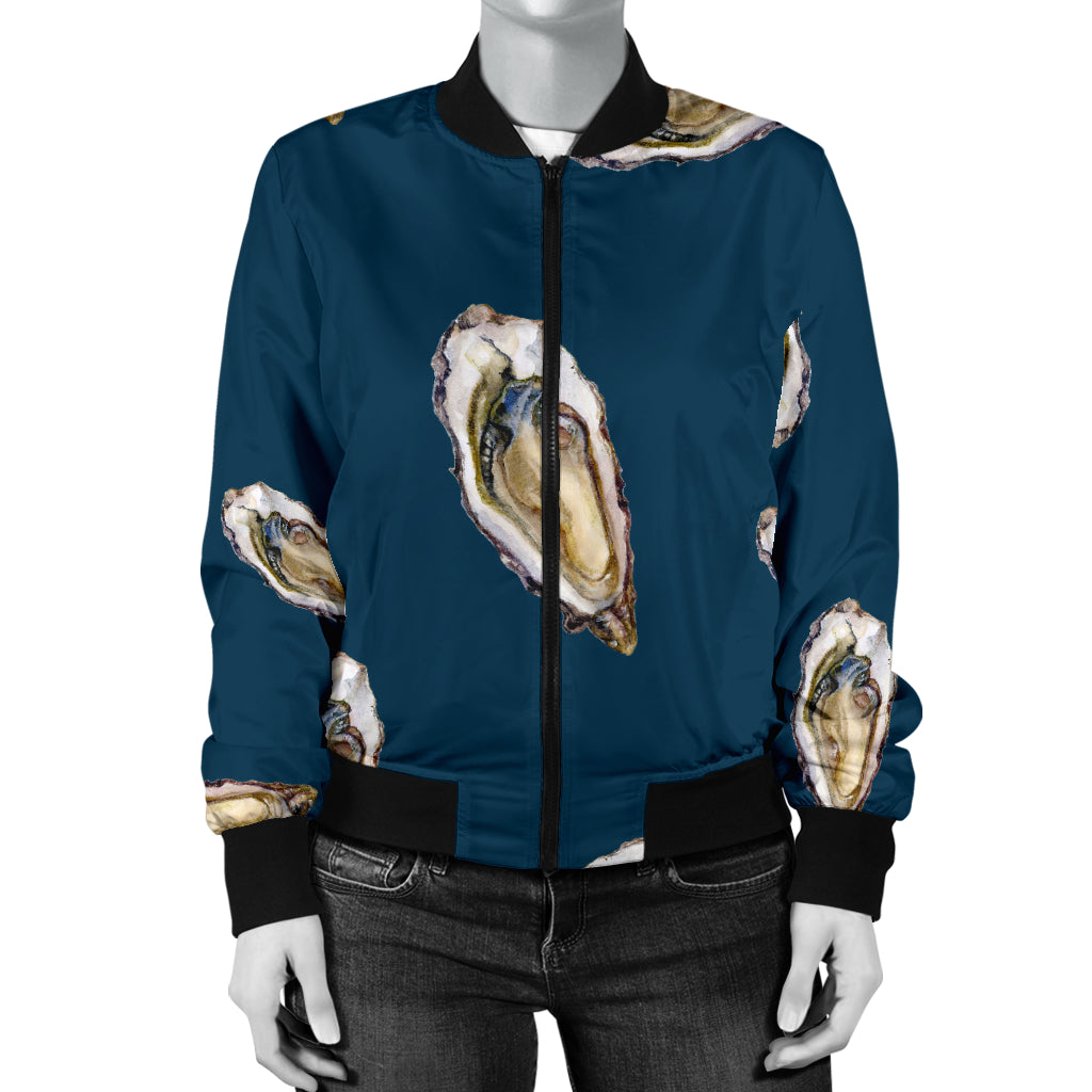 Oyster Pattern Print Design 03 Women's Bomber Jacket