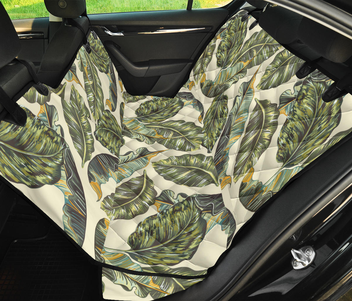 Banana Leaf Pattern Print Design BL08 Rear Dog  Seat Cover