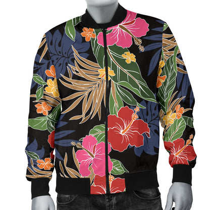 Hawaiian Themed Pattern Print Design H011 Men Bomber Jacket