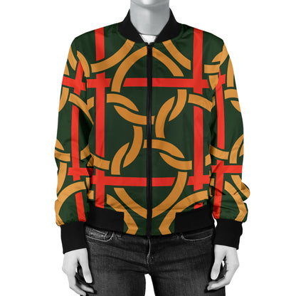 Irish Pattern Print Design 01 Women's Bomber Jacket