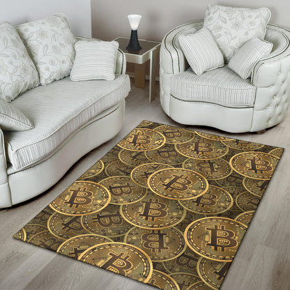 Bitcoin Pattern Print Design DO01 Area Rugs