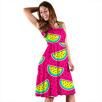Watermelon Pattern Print Design WM04 Midi Dress