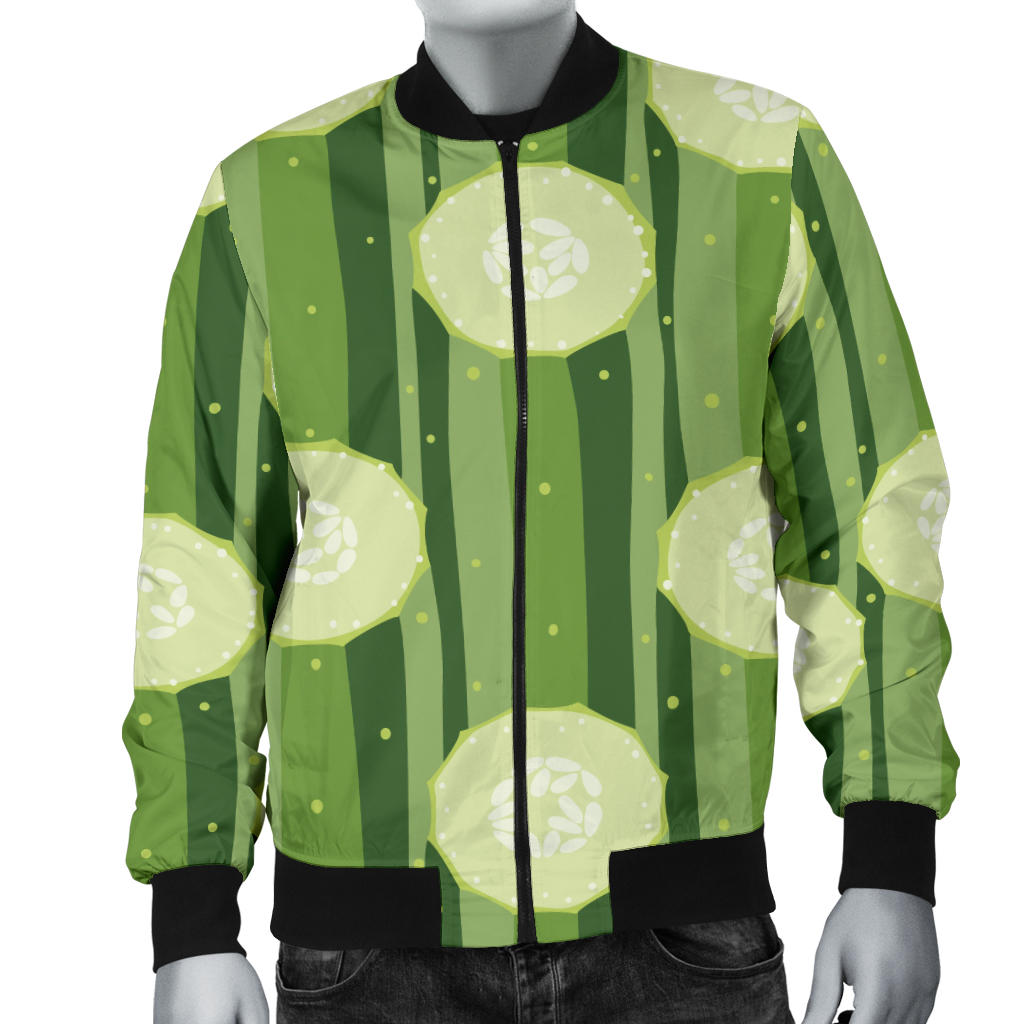 Cucumber Pattern Print Design CC03 Men Bomber Jacket