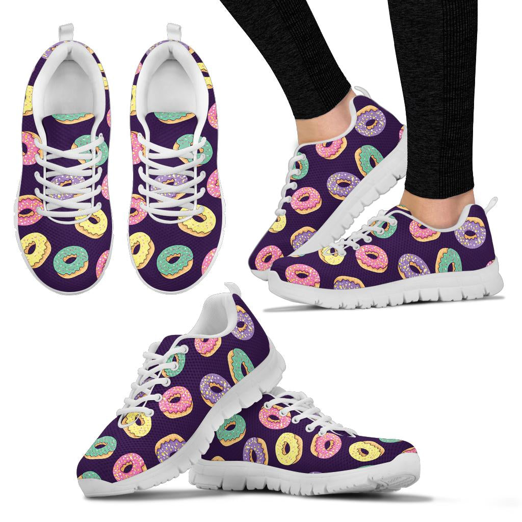 Donut Pattern Print Design DN08 Sneakers White Bottom Shoes