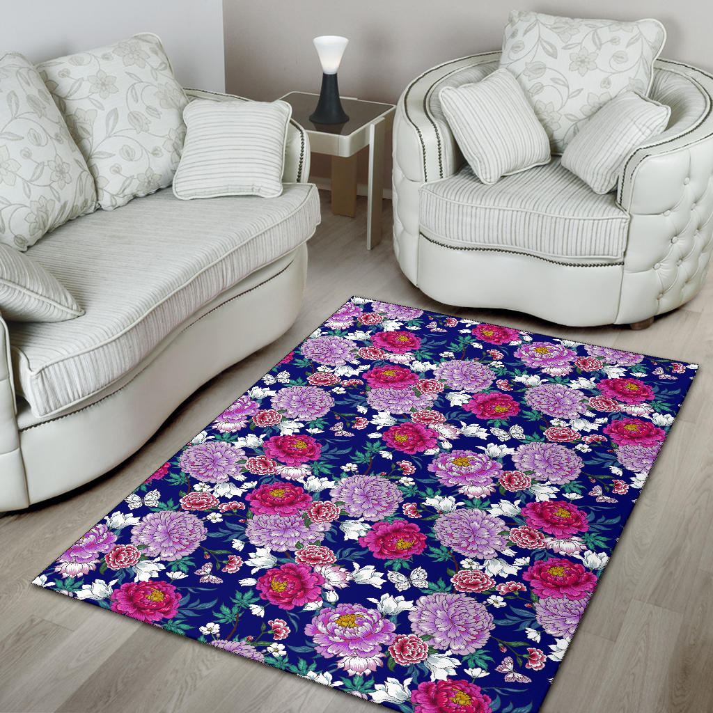 Dahlia Pattern Print Design DH013 Area Rugs