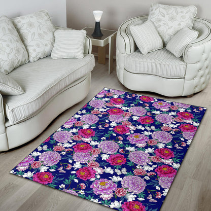 Dahlia Pattern Print Design DH013 Area Rugs
