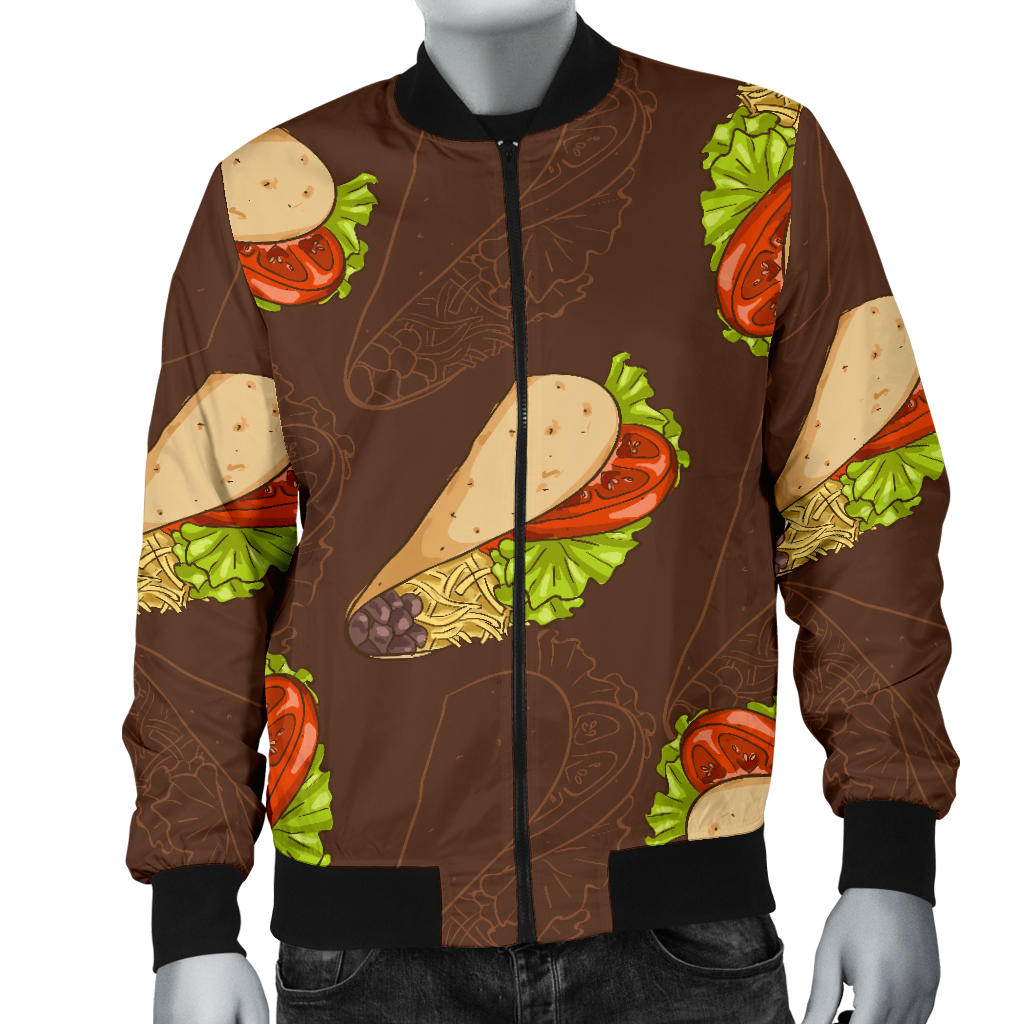 Taco Pattern Print Design TC08 Men Bomber Jacket