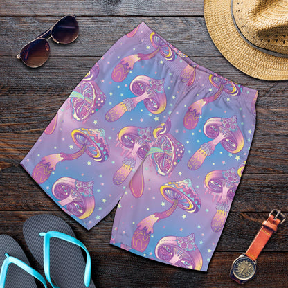 Psychedelic Mushroom Pattern Print Design A01 Mens Shorts