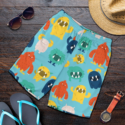 Monster Cartoon Pattern Print Design 03 Mens Shorts