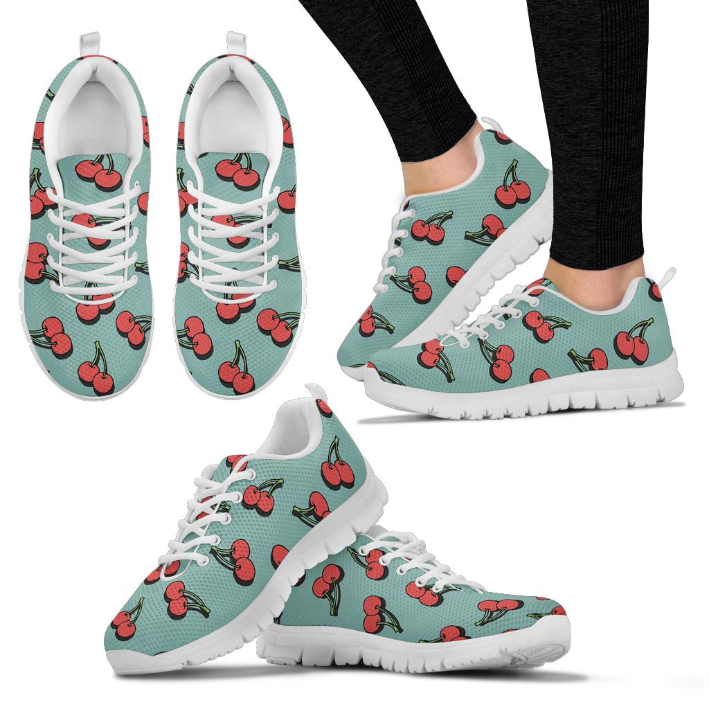 Cherry Pattern Print Design CH03 Sneakers White Bottom Shoes