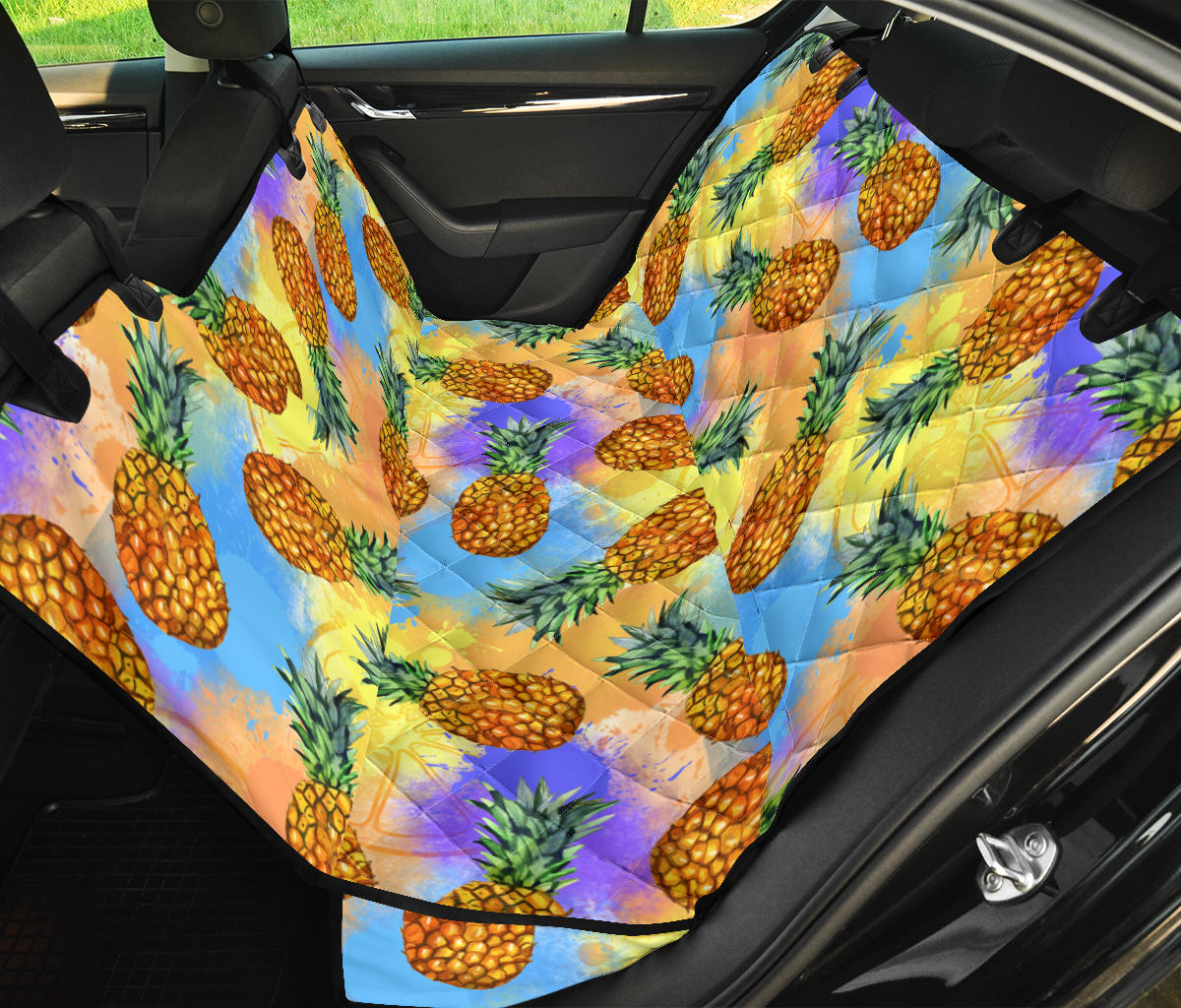 Pineapple Pattern Print Design PP09 Rear Dog  Seat Cover