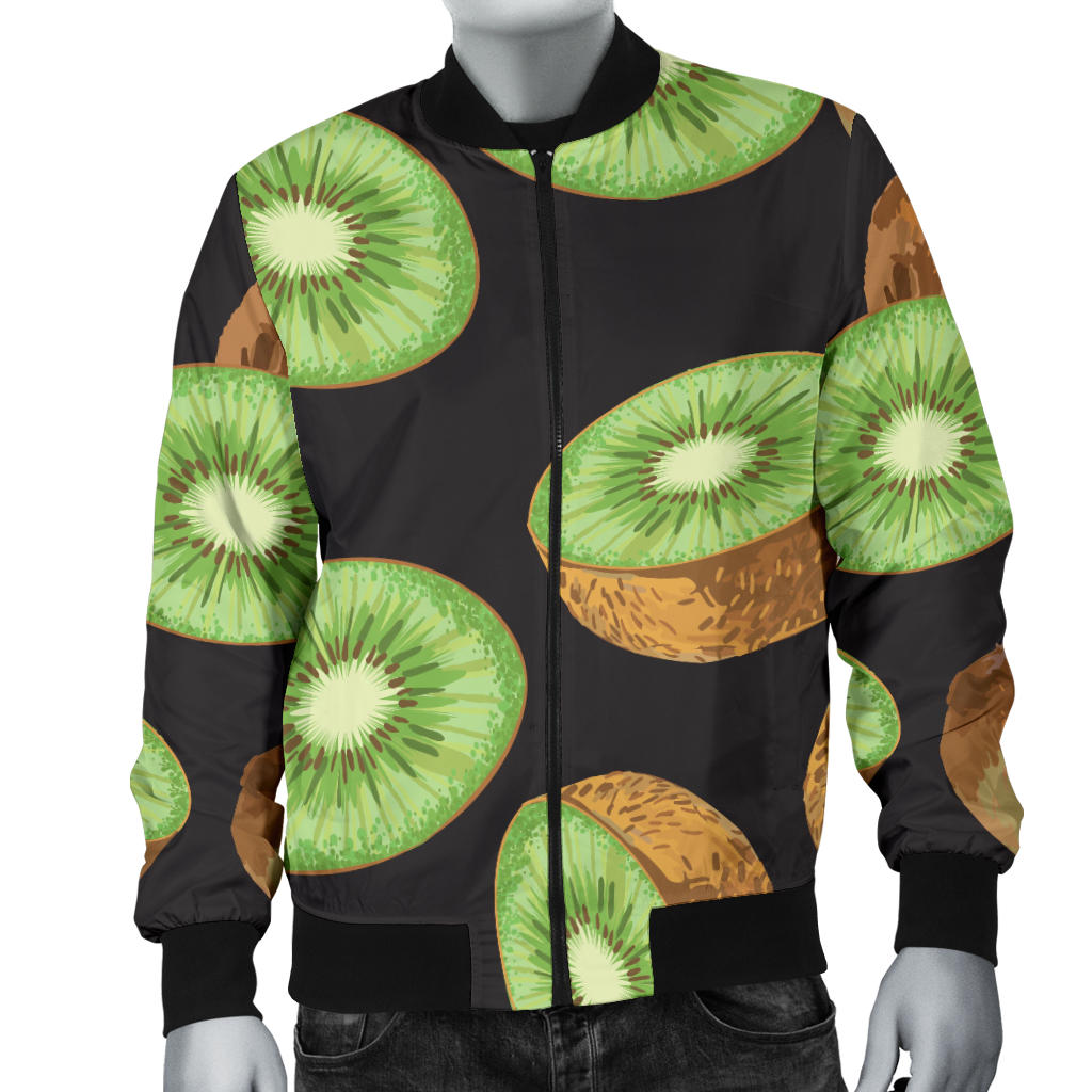 Kiwi Pattern Print Design KW03 Men Bomber Jacket