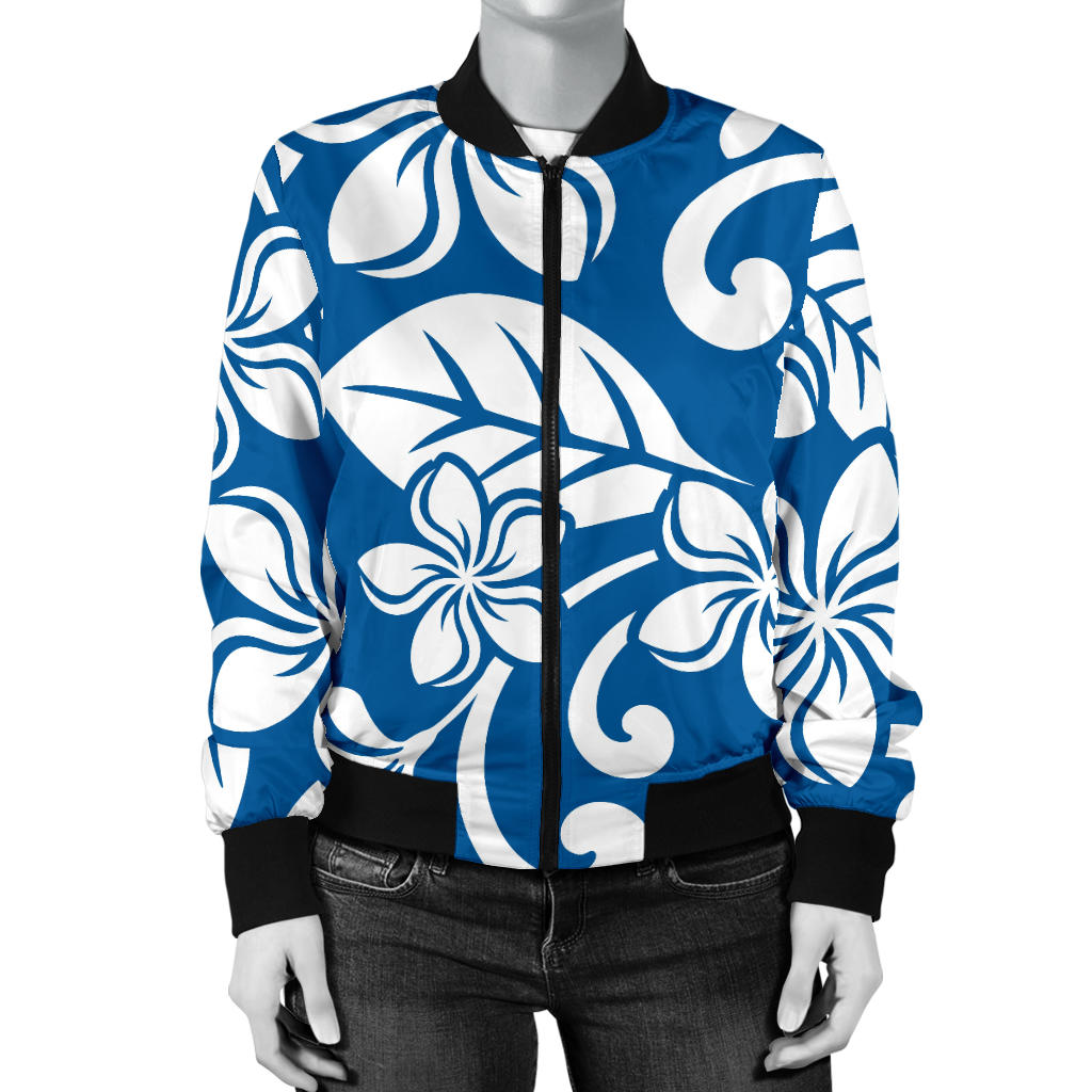 Plumeria Pattern Print Design PM013 Women Bomber Jacket