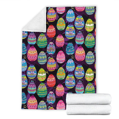 Easter Eggs Pattern Print Design RB08 Fleece Blanket