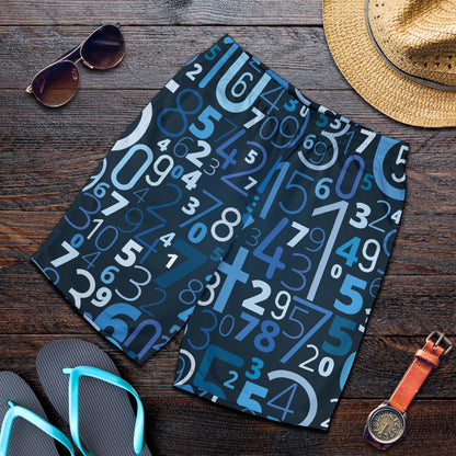 Number Pattern Print Design A02 Mens Shorts