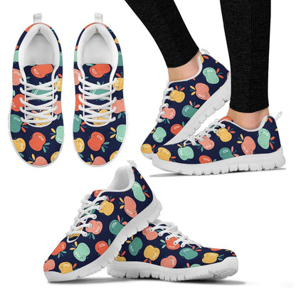 Apple Pattern Print Design AP09 Sneakers White Bottom Shoes