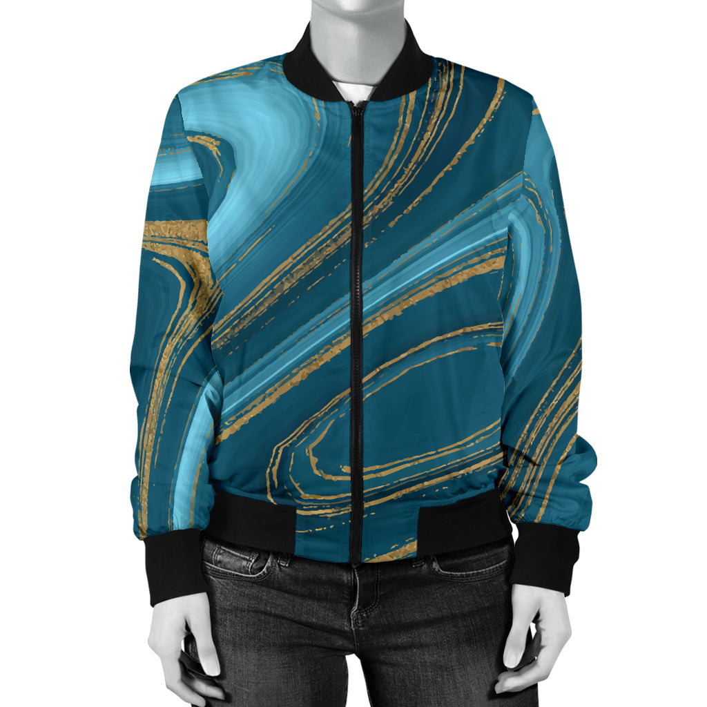 Liquid Pattern Print Design 04 Women's Bomber Jacket