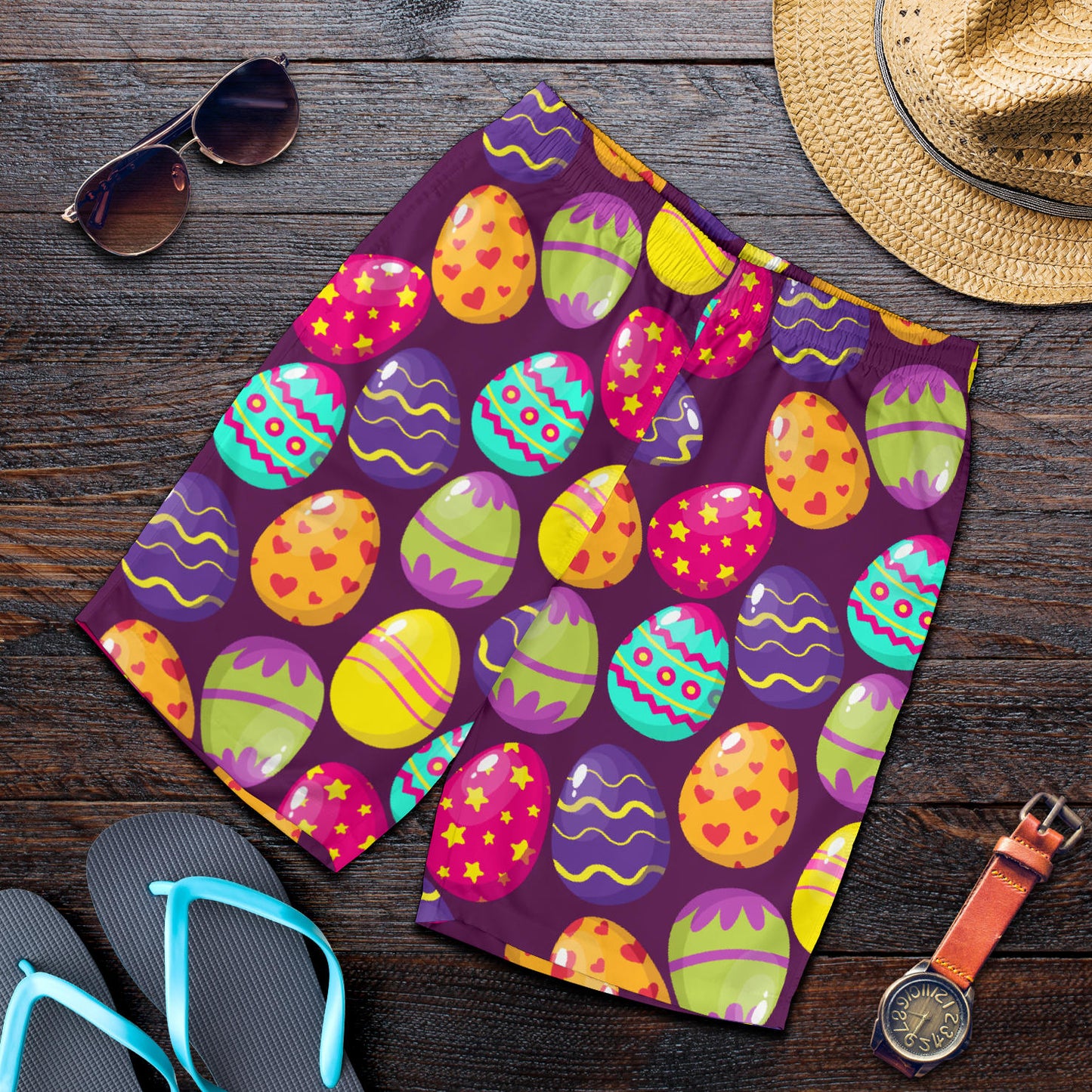 Easter Eggs Pattern Print Design RB04 Mens Shorts