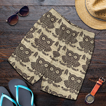 Owl Pattern Print Design A01 Mens Shorts