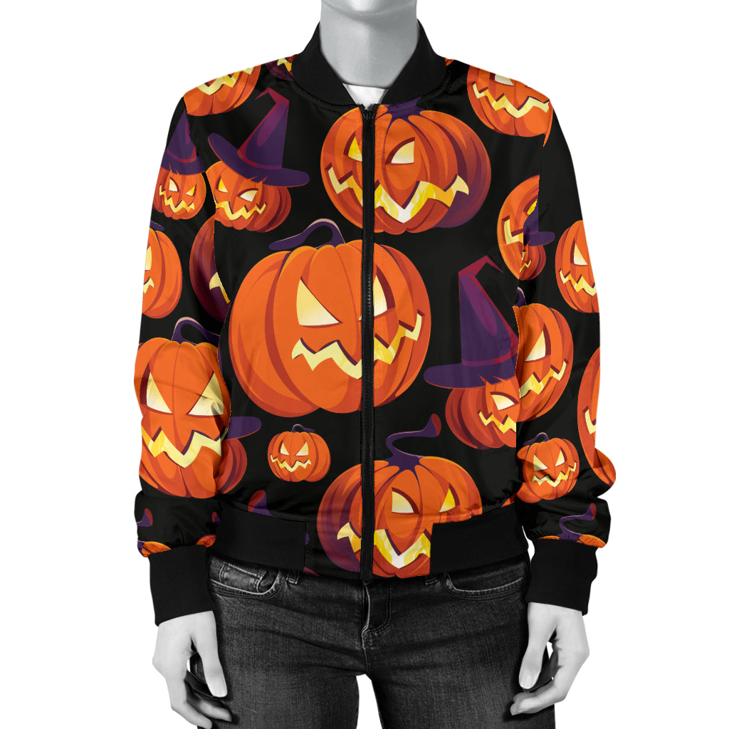 Halloween Pattern Print Design 04 Women's Bomber Jacket
