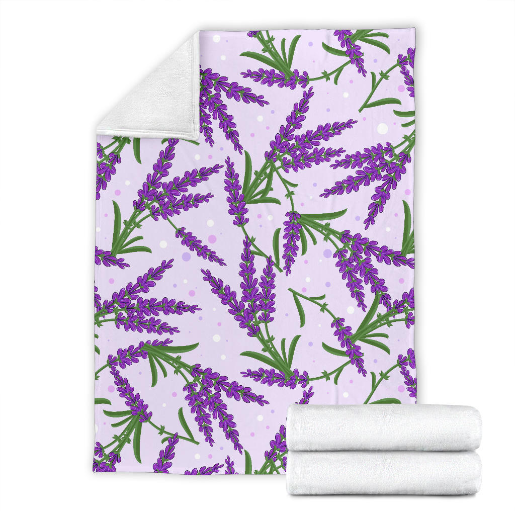 Lavender Pattern Print Design LV02 Fleece Blanket