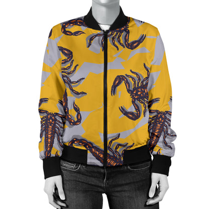 Scorpion Pattern Print Design 01 Women's Bomber Jacket