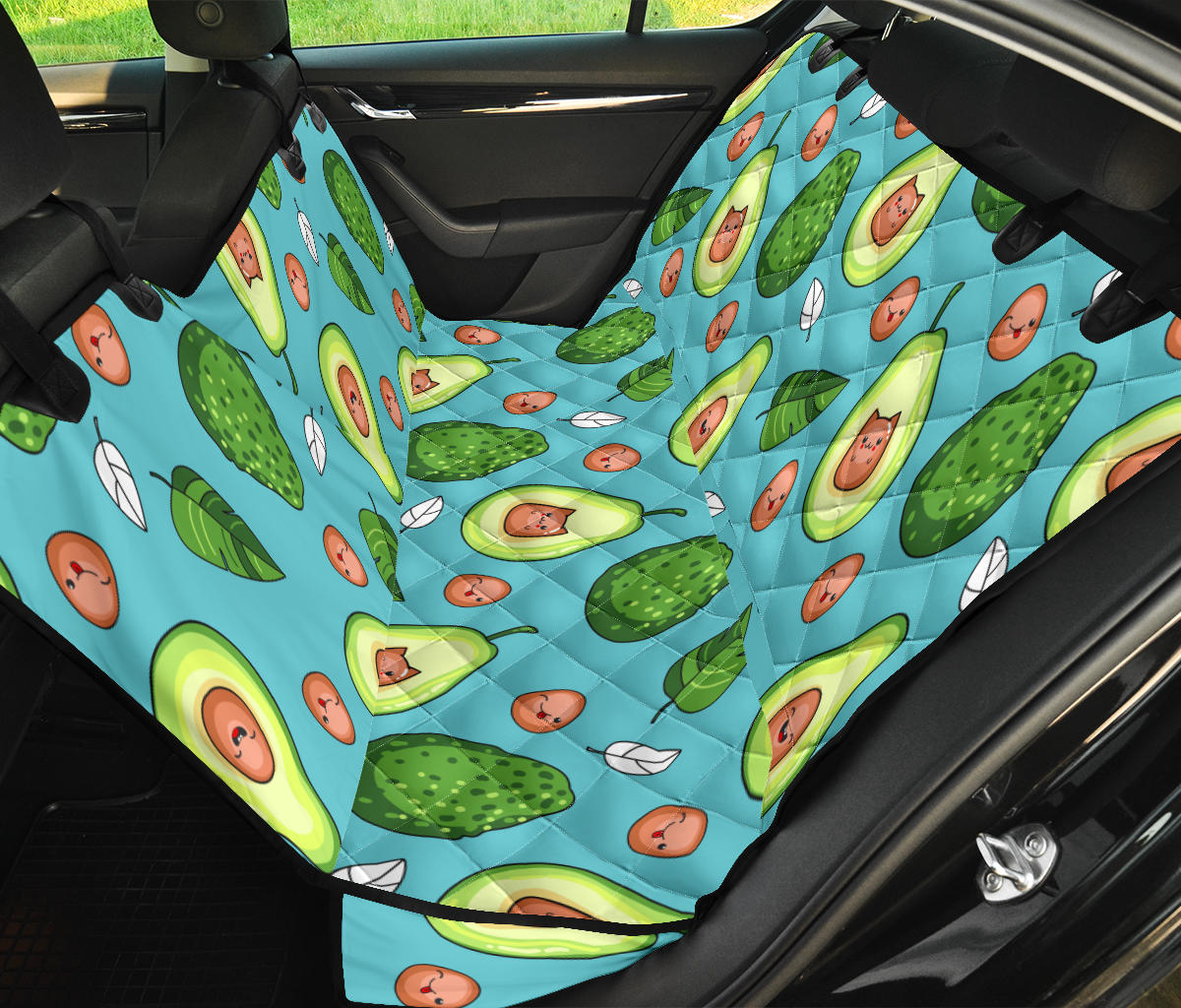 Avocado Pattern Print Design AC05 Rear Dog  Seat Cover
