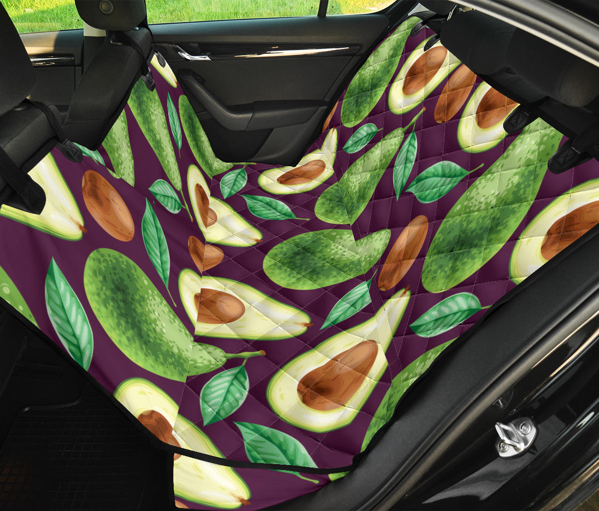 Avocado Pattern Print Design AC08 Rear Dog  Seat Cover