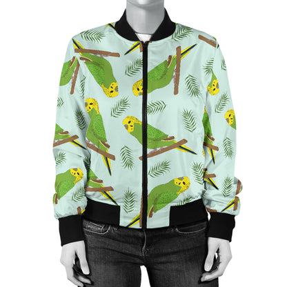 Budgerigar Pattern Print Design 04 Women's Bomber Jacket