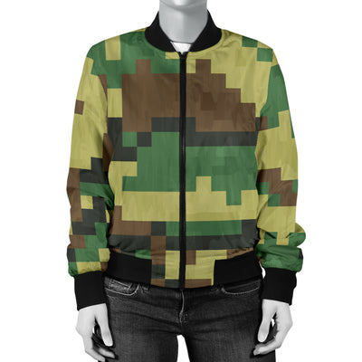 ACU Army Digital Pattern Print Design 02 Women's Bomber Jacket