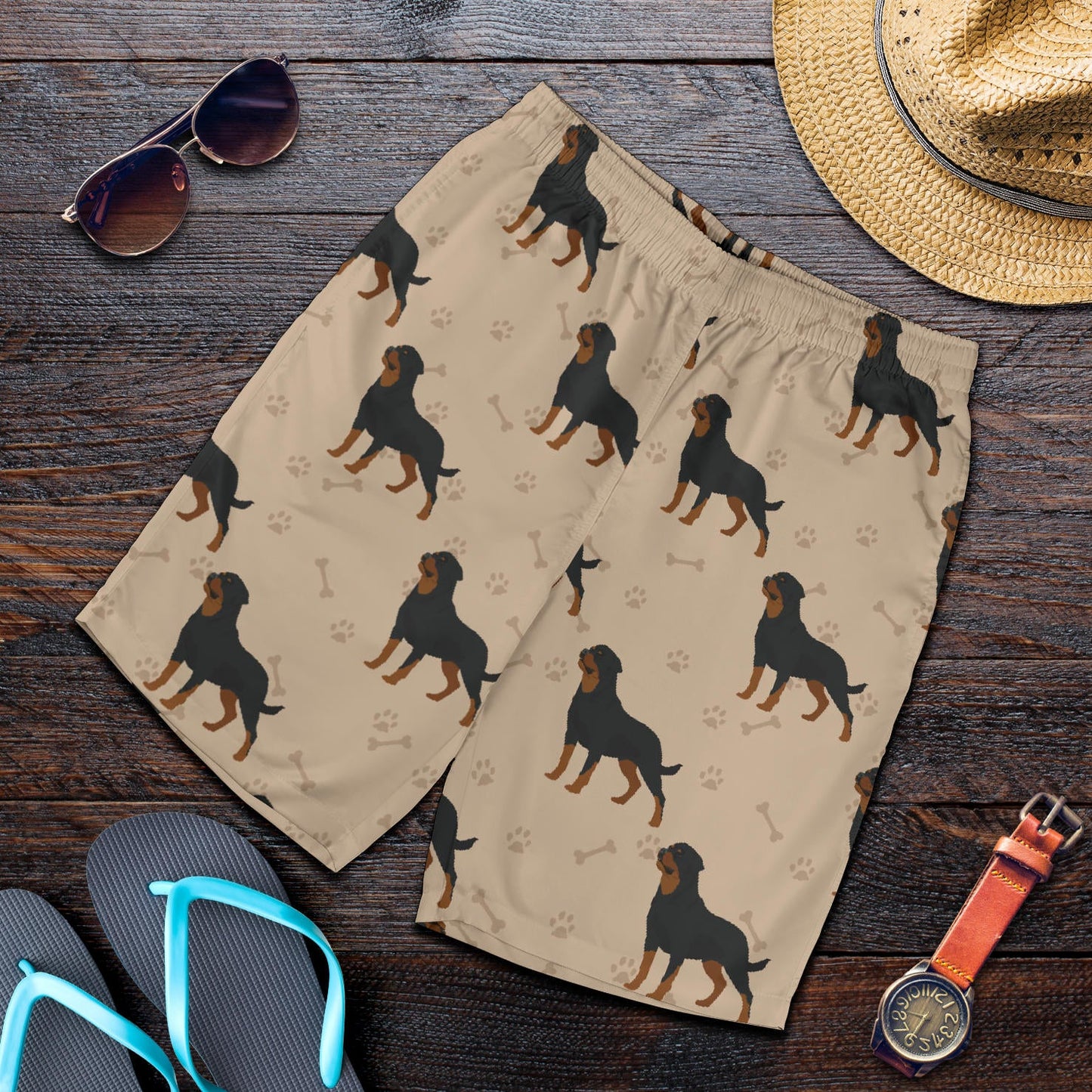 Rottweiler Pattern Print Design A01 Mens Shorts