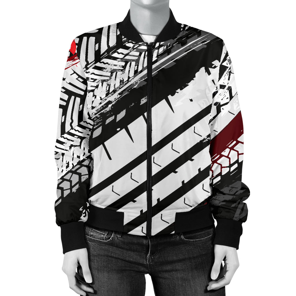 Racing Pattern Print Design A03 Women's Bomber Jacket