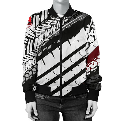 Racing Pattern Print Design A03 Women's Bomber Jacket