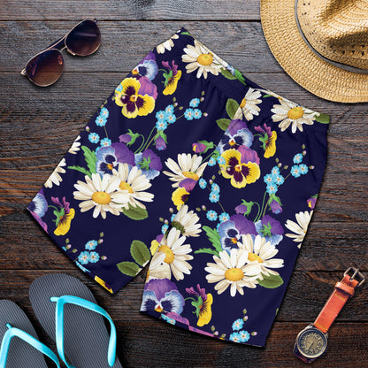 Pansy Pattern Print Design PS03 Mens Shorts