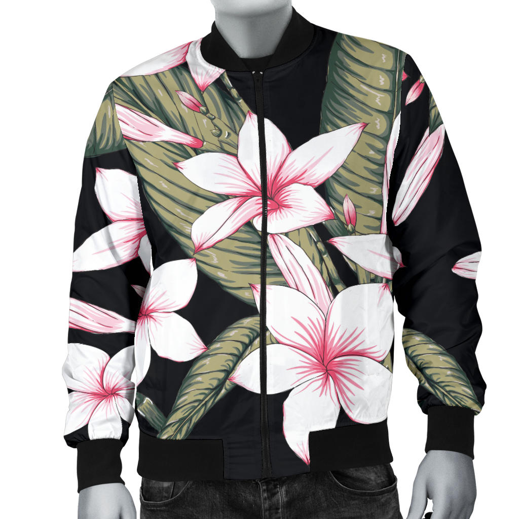 Plumeria Pattern Print Design PM021 Men Bomber Jacket