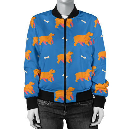 Cocker Pattern Print Design 04 Women's Bomber Jacket