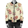 Cupcake Pattern Print Design 04 Women's Bomber Jacket